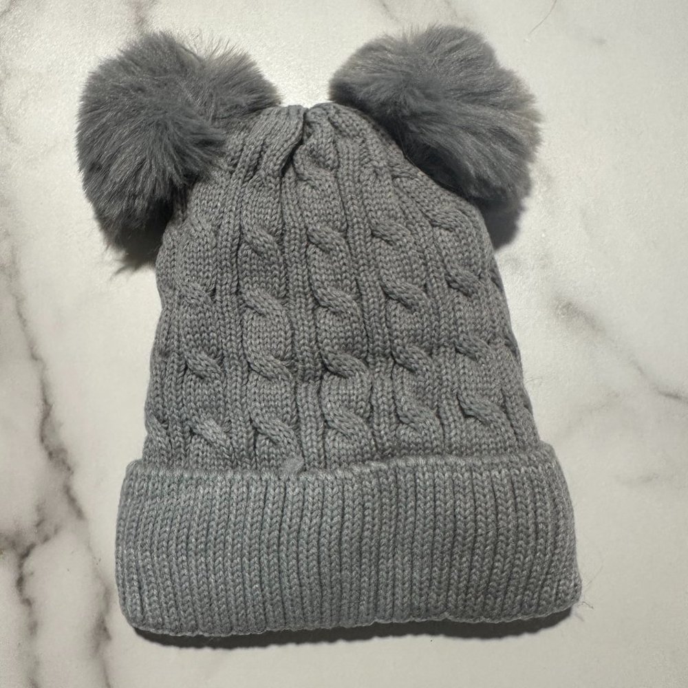 Gray Knit Mickey Mouse Stocking Cap
